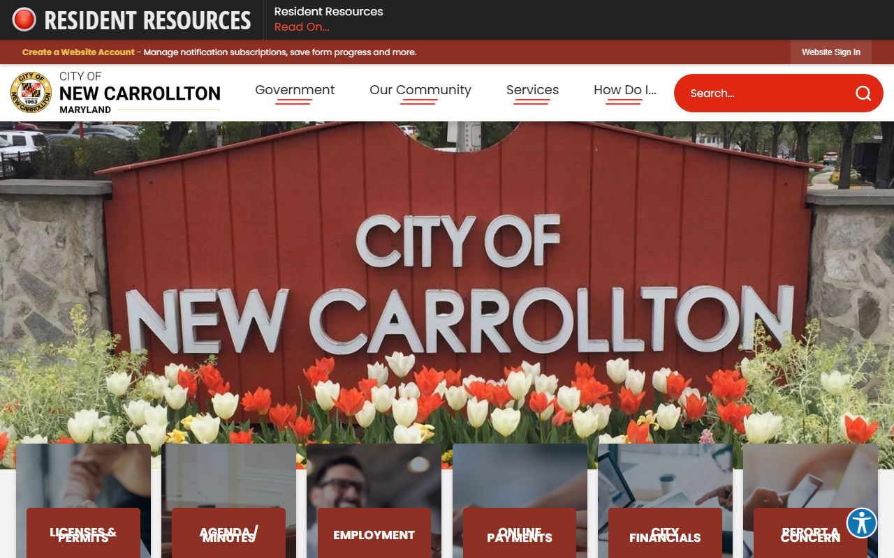 New Carrollton city homepage phone directory