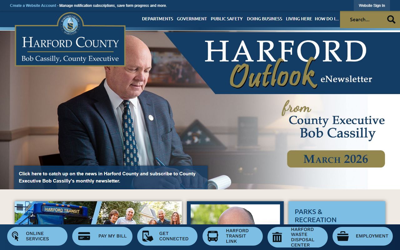 Harford County Sheriff phone directory homepage