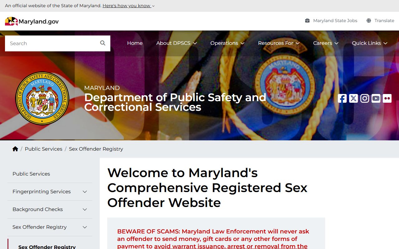 Maryland sex offender registry phone directory search